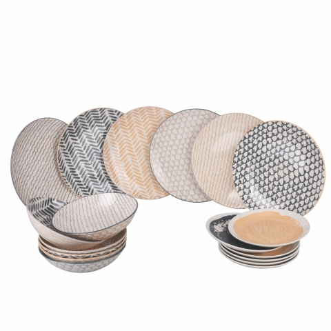 Juego de vajilla de porcelana 18 piezas para 6 personas Soho Promoción