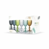 Set de 6 copas de vidrio coloreado 210ml con superficie trabajada New Mexico Coste