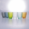 Juego de 6 vasos de agua de vidrio colorido 300ml New Mexico A Promoción