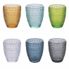 Juego de 6 vasos de agua de vidrio colorido 300ml New Mexico A Venta