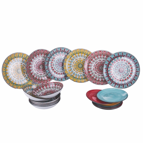 Juego de vajilla 18 piezas de porcelana para 6 personas Maya Promoción