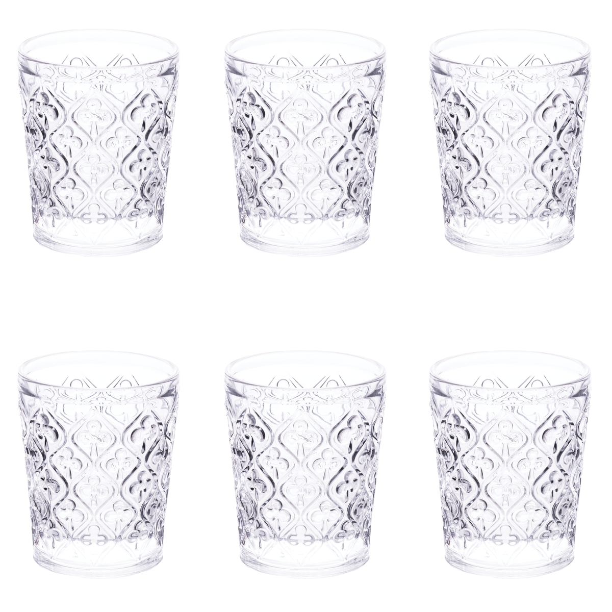 Set de 6 vasos de vidrio para agua con superficie texturizada 240ml Marrakech Promoción