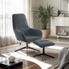 Sillón relax ergonómico de tela gris con reposapiés Asher Venta