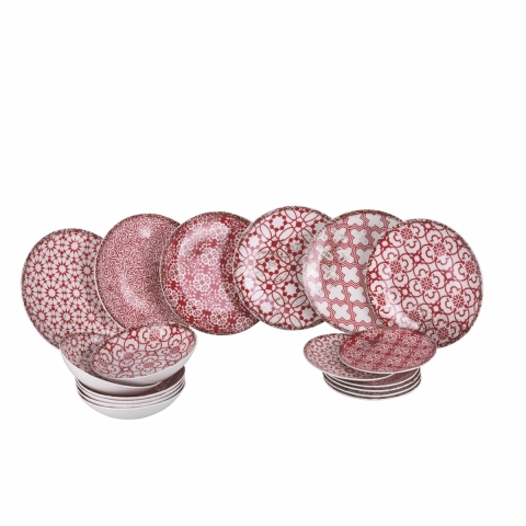 Juego de vajilla 18 piezas de porcelana para 6 personas Kasbah Porpora Promoción
