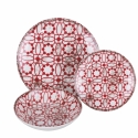 Juego de vajilla 18 piezas de porcelana para 6 personas Kasbah Porpora Stock