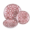 Juego de vajilla 18 piezas de porcelana para 6 personas Kasbah Porpora Stock