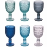 Set de 6 copas de vidrio con superficie texturizada 280ml Geometrie Ocean Venta