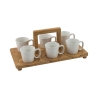 Juego de 6 tazas de café de porcelana 90 ml con bandeja Essential Oferta