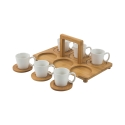 Juego de 6 tazas de café de porcelana 90 ml con bandeja Essential Rebajas