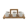 Juego de 6 tazas de café de porcelana 90 ml con bandeja Essential Descueto
