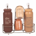 Juego de condimentos 5 piezas con aceitera de gres Victionary A Rebajas