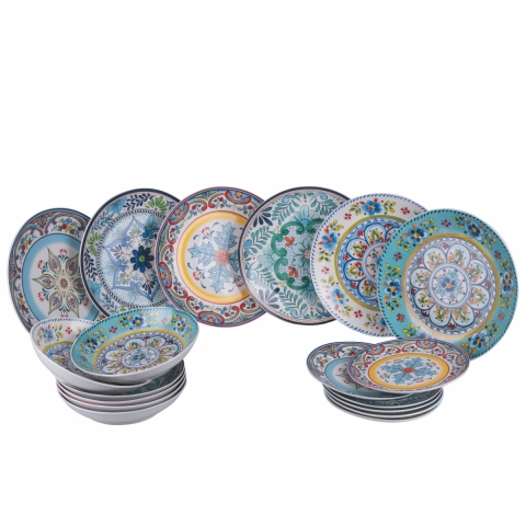 Juego de vajilla 18 piezas de porcelana para 6 personas Andalusia Promoción
