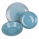 Juego de vajilla 18 piezas en gres pintado a mano para 6 personas Baita Acqua Ocean Descueto