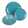 Juego de vajilla 18 piezas en gres pintado a mano para 6 personas Baita Acqua Ocean Modelo