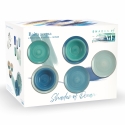 Juego de vajilla 18 piezas en gres pintado a mano para 6 personas Baita Acqua Ocean 