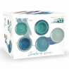 Juego de vajilla 18 piezas en gres pintado a mano para 6 personas Baita Acqua Ocean 