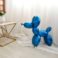 Escultura perro globo azul estatua de resina efecto metal Mira XL Promoción