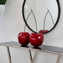 Escultura pareja de cerezas en resina lacada roja pop art Opla Promoción