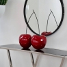 Escultura pareja de cerezas en resina lacada roja pop art Opla Promoción