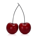 Escultura pareja de cerezas en resina lacada roja pop art Opla Oferta
