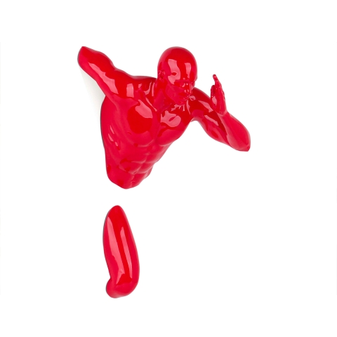 Escultura de resina para pared corredor con acabado lacado rojo Doro-L Promoción