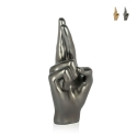 Escultura de resina efecto metal dedos cruzados estatua moderna Aira Promoción