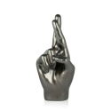 Escultura de resina efecto metal dedos cruzados estatua moderna Aira Oferta