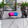 Escultura moderna de resina efecto metal color azul y fucsia Sira-BV Venta