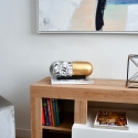 Escultura de resina dorada efecto metal píldora dólares Sira-WB Venta