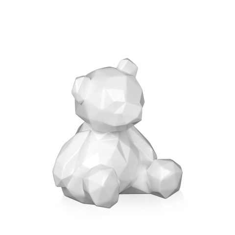 Estatua moderna de oso estilo low poly en resina lacada Rimo-L Promoción