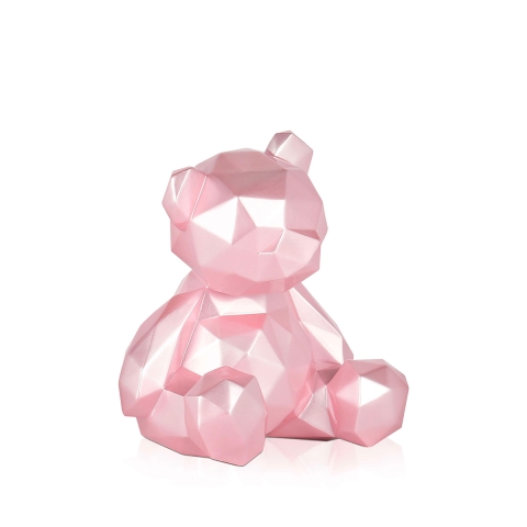 Figura decorativa moderna en resina de osito low poly con efecto perlado Rimo-P Promoción