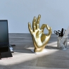 Escultura de resina con efecto metálico estatua moderna gesto OK Zynth Venta
