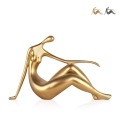 Escultura moderna de resina efecto metal figura femenina Bela-M Promoción