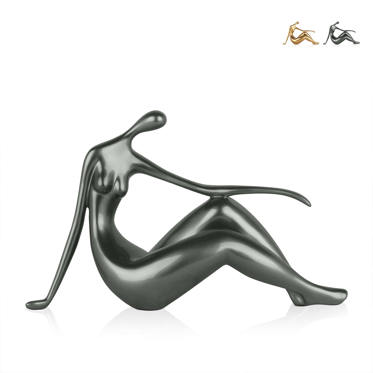 Escultura moderna de resina efecto metal figura femenina Bela-M Catálogo