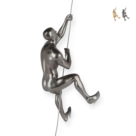 Escultura en resina para pared escalador efecto metal diseño Vero-M Promoción