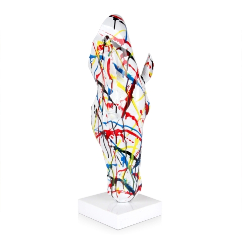 Escultura cabeza de caballo estatua multicolor en resina Knyph-PA Promoción