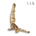 Escultura moderna de pared buceador en resina efecto metal Veda-M Promoción