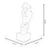 Escultura surrealista de rostro masculino en resina lacada Lira-L Medidas