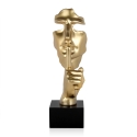 Escultura surrealista en resina efecto metal rostro masculino Lira-M Oferta