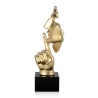 Escultura surrealista en resina efecto metal rostro masculino Lira-M Rebajas