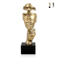 Escultura surrealista en resina efecto metal rostro masculino Lira-M Promoción
