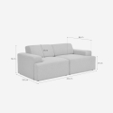 Sofá de 2 plazas de tela de diseño moderno 202x100x76 cm Acamar 