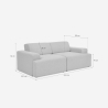 Sofá de 2 plazas de tela de diseño moderno 202x100x76 cm Acamar 