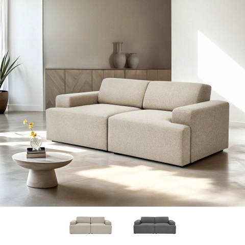 Sofá de 2 plazas de tela de diseño moderno 202x100x76 cm Acamar Promoción