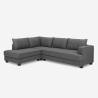 Sofá de diseño esquinero de 3 plazas moderno de tela gris Alhena Venta