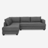 Sofá de diseño esquinero de 3 plazas moderno de tela gris Alhena Oferta