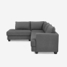 Sofá de diseño esquinero de 3 plazas moderno de tela gris Alhena Rebajas