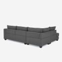 Sofá de diseño esquinero de 3 plazas moderno de tela gris Alhena Descueto