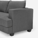 Sofá de diseño esquinero de 3 plazas moderno de tela gris Alhena Catálogo