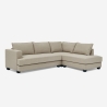 Sofá de 3 plazas esquinero de diseño con chaise longue de tela beige Avior Venta